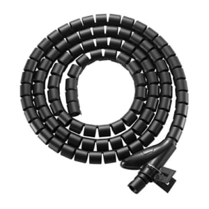 Brateck 20mm/0.79" Diameter Coiled Tube Cable Sleeve  Material Polyethylene(PE) Dimensions 1000x20mm - Black(LS)