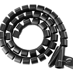 Brateck 25mm/1" Diameter Coiled Tube Cable Sleeve Material Polyethylene(PE) Dimensions 1000x25mm - Black