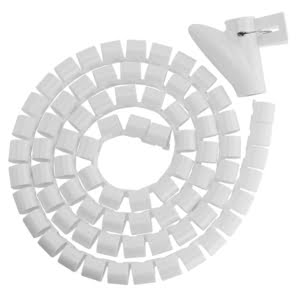 Brateck 25mm/1" Diameter Coiled Tube Cable Sleeve Material Polyethylene(PE) Dimensions 1000x25mm - White