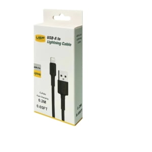USP BoostUp Lightning to USB-A Cable (0.2M) Black - Quick Charge  Connect