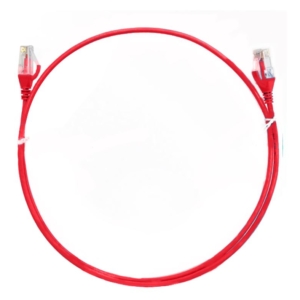 8ware CAT6 Ultra Thin Slim Cable 1m - Red Color Premium RJ45 Ethernet Network LAN UTP Patch Cord 26AWG for Data