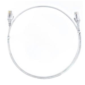 8ware CAT6 Ultra Thin Slim Cable 1m / 100cm - White Color Premium RJ45 Ethernet Network LAN UTP Patch Cord 26AWG for Data