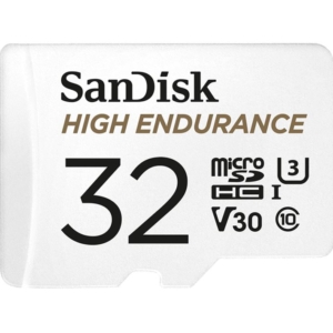 SanDisk High Endurance 32GB microSD 100MB/s 40MB/s 2.5K hrs 4K UHD C10 U3 V30 -40°C to 85°C Heat Freeze Shock Temp Water X-ray Proof SD Adapter >16GB