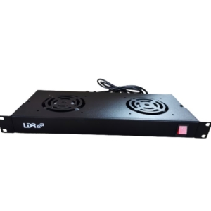 LDR 2 Way Rackmountable Fan Kit with power switch - 2x Fans - 1U Size - Black Metal Construction