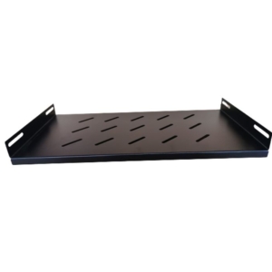 LDR Fixed 1U 275mm Deep Shelf Recommended for 19" 450/550mm Deep Cabinet - Black Metal Construction