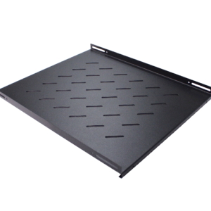 LDR Fixed 1U 550mm Deep Shelf Recommended for 19" 800mm Deep Cabinet - Black Metal Construction