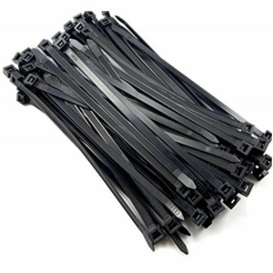 8Ware 200mm x 2.5mm (4") Bag of 100 Pack UV Resistant Wide Nylon Zip Cable Ties Black ~CBC-CT196BK-LD