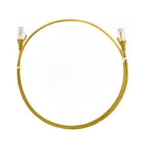 8ware CAT6 Ultra Thin Slim Cable 1m / 100cm - Yellow Color Premium RJ45 Ethernet Network LAN UTP Patch Cord 26AWG for Data