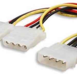 Astrotek Internal Power Molex Cable 20cm - 5.25" 4 pins Male to 2x 5.25" 4 pins Female 18AWG RoHS ~ CB8W-MOLEX-PWR