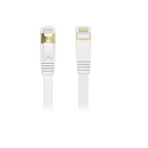 Edimax 0.5M White 10GbE Shielded CAT7 Network Cable - Flat 100% Oxygen-Free Bare Copper Core