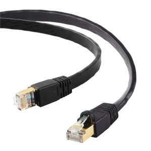 Edimax 5m Black 40GbE Shielded CAT8 Network Cable - Flat 100% Oxygen-Free Bare Copper Core
