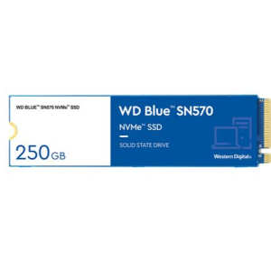 Western Digital WD Blue SN570 250GB NVMe SSD 3300MB/s 1200MB/s R/W 150TBW 190K/210K IOPS M.2 Gen3x4 1.5M hrs MTBF 5yrs ~WDS250G2B0C