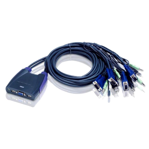 Aten Compact KVM Switch 4 Port Single Display VGA w/ audio