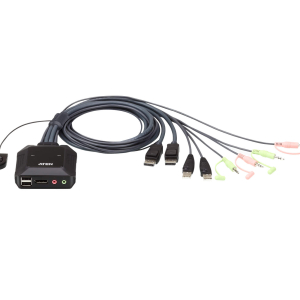 Aten Compact KVM Switch 2 Port Single Display Display Port w/ Audio