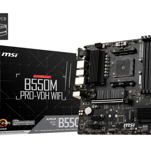 MSI B550M PRO-VDH WIFI AM4 MATX MB 4xDDR4 3xPCIE 2xM.2 HDMI VGA DP RAID LAN 4xSATAIII 5xUSB3.2 6xUSB2.0