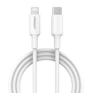 PISEN Lightning to USB-C PD Fast Charge Cable (1.2M) White - Ultimate Durability
