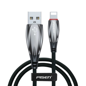 PISEN Braided Lightning to USB-A Cable (1.2M) Green - Flame Retardant