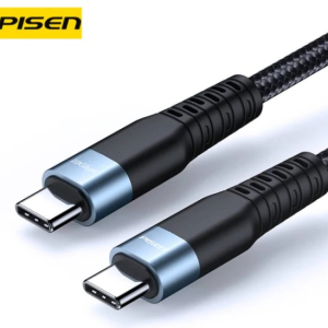 PISEN Braided USB-C to USB-C (3.1 Gen2) 100W PD Pro Fast Charge Cable (1M) Black - Supports 5A