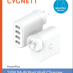 Cygnett PowerPlus 24W Multiport Wall Charger - White (CY3746PDWCH)