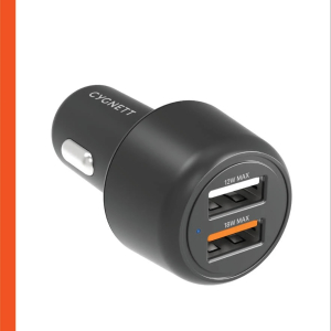 Cygnett CarPower 30W Dual Port Car Charger - Black (CY3680CYCCH)