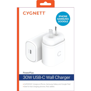 Cygnett PowerPlus 30W USB-C PD Wall Charger AU - White (CY3904PDWCH)