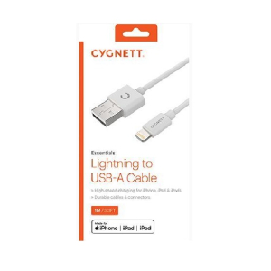 Cygnett Essentials Lightning to USB-A Cable (1M) - White (CY2723PCCSL)