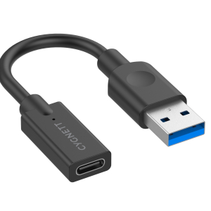 Cygnett Essentials USB-A Male to USB-C Female (10CM) Cable Adapter - Black(CY3321PCUSA)