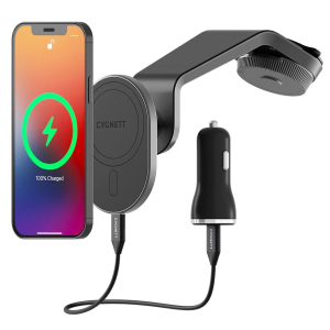 Cygnett Maghold Magnetic Car Wireless Charger 15W - Window - Black(CY4414WLCCH)