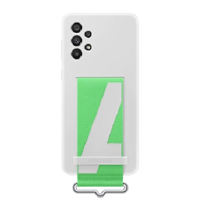 Samsung Galaxy A73 5G (6.7") Silicone Cover With Strap - White (EF-GA736TWEGWW)
