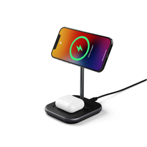 Cygnett MagDesk 15W 2-in-1 Magnetic Wireless Charger-Black(CY3769ACOCP)MagSafe  Qi Compatible