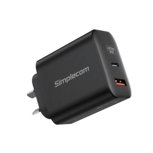 Simplecom CU265 Dual Port PD 65W GaN Fast Wall Charger USB-C + USB-A for Phone Laptop