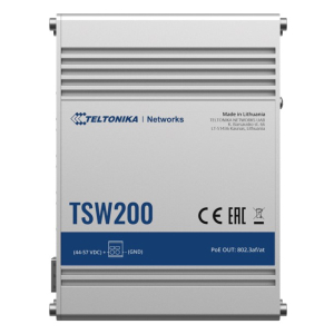 Teltonika TSW200 - Industrial Unmanaged PoE+ Switch - integrated DIN RAIL from the back (TSW200 + PR5MEC25) - Does not include Power Supply NHT-PR320A