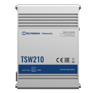 Teltonika TSW210 - the industrial grade switch from Teltonika Networks with eight Gigabit Ethernet and two SFP ports.