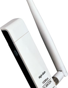 TP-Link TL-WN722N N150 High Gain Wireless USB Adapter 2.4GHz (150Mbps) 1xUSB2 802.11bgn 1x4dBi Omni Directional Antenna WPS button