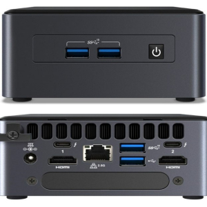 Intel NUC i5-1135G7 Pro 4.2GHz 2xDDR4 SODIMM M.2  2.5" SSD 4xDisplays Iris Xe 2xHDMI 2xDP via USB-C 2xThuderbolt WiFi6 4xUSB GbE LAN no AC Cord