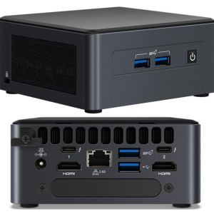 Intel NUC i7-1185G7 vPro 4.8 GHz 2xDDR4 SODIMM M.2  2.5" SSD 4xDisplays Iris Xe 2xHDMI 2xDP via USB-C 2xThuderbolt WiFi6 4xUSB GbE LAN no AC Cord