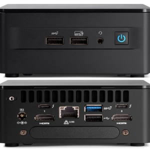 Intel NUC i7-1165G7 Pro 4.7 GHz 2xDDR4 SODIMM M.2 SSD 4xDisplays Iris Xe 2xHDMI 2xDP via USB-C 2xThuderbolt WiFi6 4xUSB GbE LAN no AC Cord