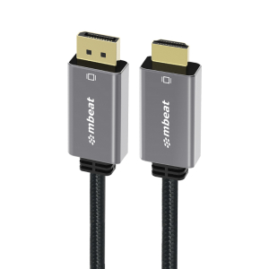 mbeat Tough Link 1.8m 4K/60Hz Display Port to HDMI Cable -  Connects DisplayPort to HDMI 4K@60Hz (3840×2160)