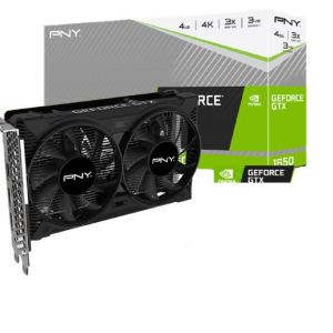 PNY nVidia GeForce GTX 1650 4GB GDDR6 Dual Fan 896 Cuda 1410/1590MHz 12Gbps DP HDMI DVI 3xDisplays Video Graphic Card