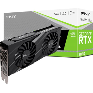 PNY nVidia GeForce RTX 3060 12GB XLR8 Gaming VERTO Dual Fan 3584 Cuda 1320/1777MHz 15Gbps 8K@60Hz 3xDP HDMI1.2 4xDisplays Video Graphic Card