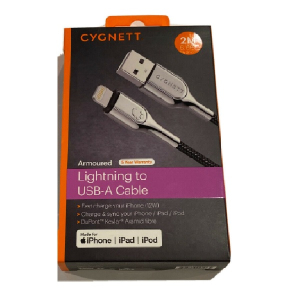 Cygnett Armoured Lightning to USB-A Cable (2M) - Black (CY2670PCCAL)