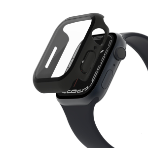 Belkin ScreenForce TemperedCurve 2-in-1 Treated Screen Protector + Bumper for Apple Watch Series 8/7 - Black (OVG003zzBK)
