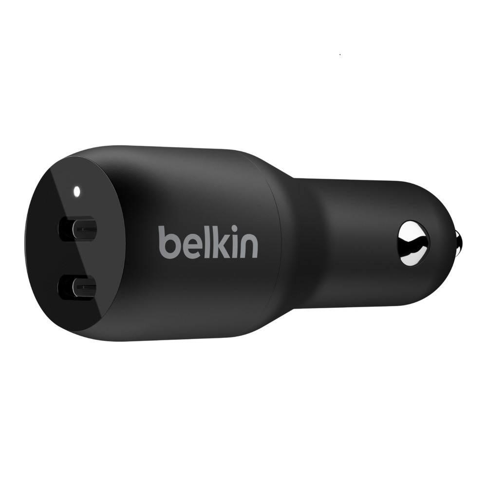 Belkin BoostCharge Dual USBC Car Charger 36W Black (CCB002btBK