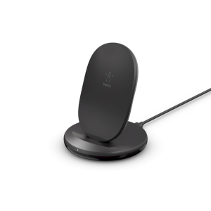 Belkin BoostCharge 15W Wireless Charging Stand + QC 3.0 24W Wall Charger - Black (WIB002AUBK)