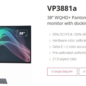 ViewSonic 38" ColorPro 2300R Curved 3840x1600