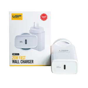 USP 20W USB-C PD Fast Wall Charger White - Extremely Compact Plug Makes It Ideal for Home
