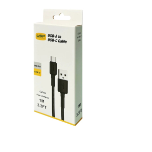 USP BoostUp Braided USB-C to USB-A Cable (1M) Black -3A Fast  Safe Charge